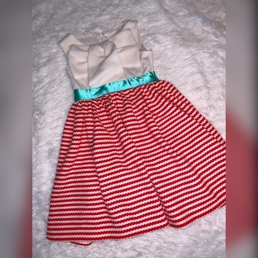 Rare Editions Girls 6x Dress Coral Teal Easter 🐣